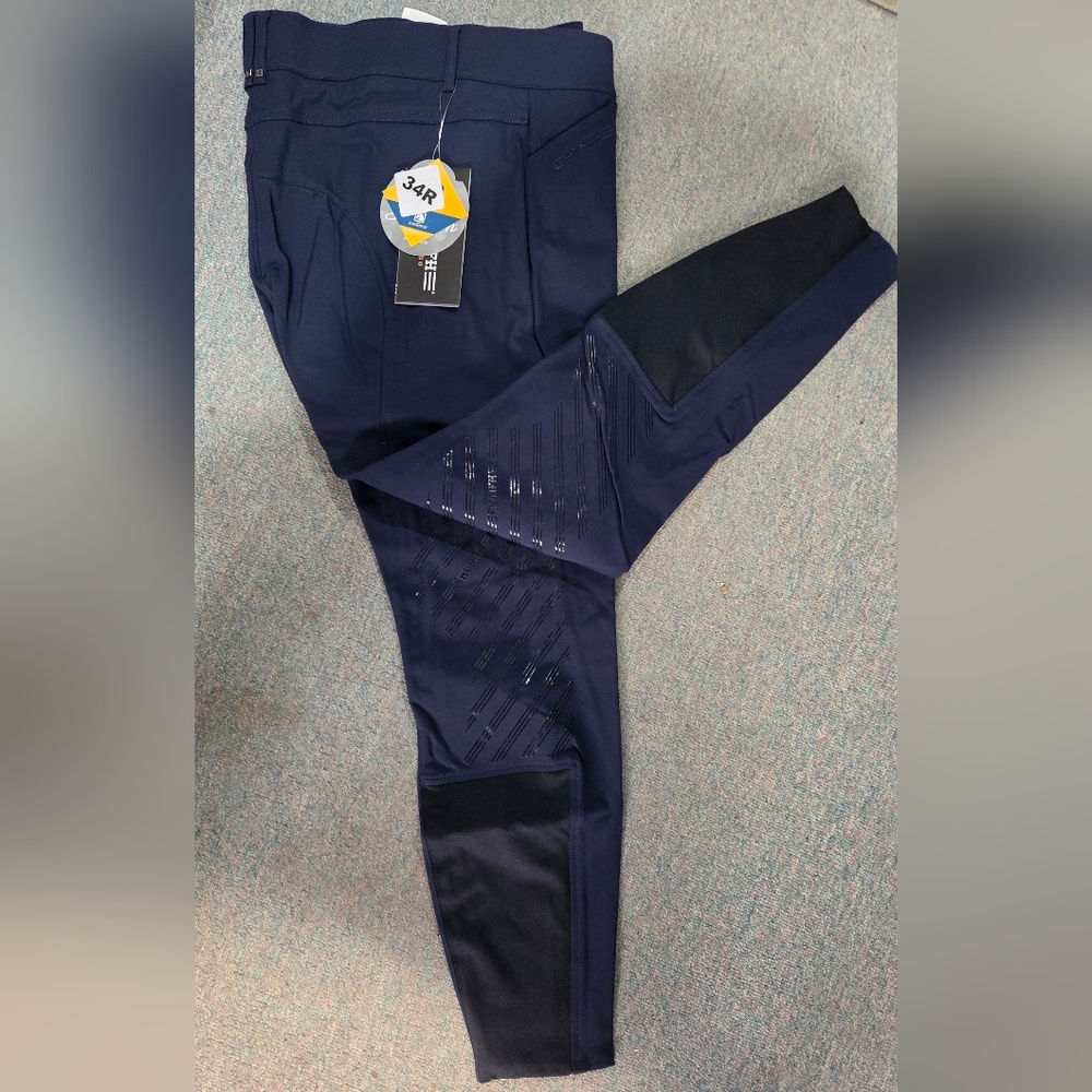 Romfh Sarafina Knee Patch Euro Grip 34R Breeches Dark Navy